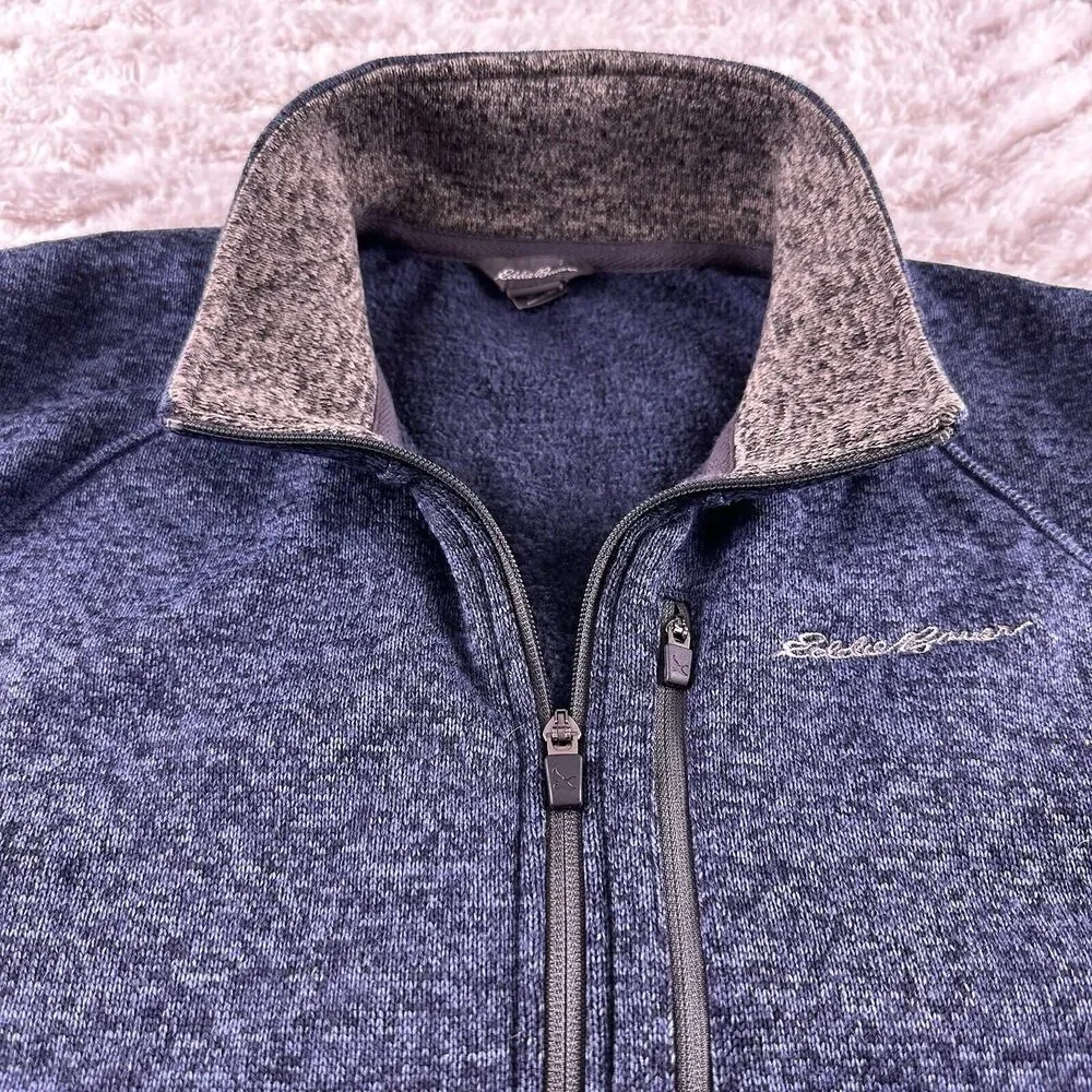 Eddie Bauer‎ Fleece Vest Mens Blue XL Outdoor Hiking Casual Sleeveless Full Zip